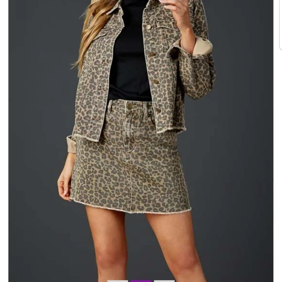 Tan and Black Stevie Denim Skirt - Picture 3 of 3